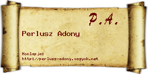 Perlusz Adony névjegykártya